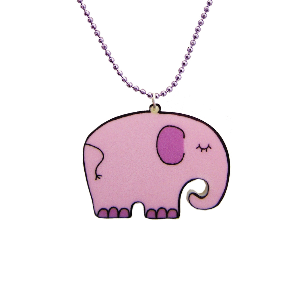 Lilac Elephant Acrylic Children's Necklace